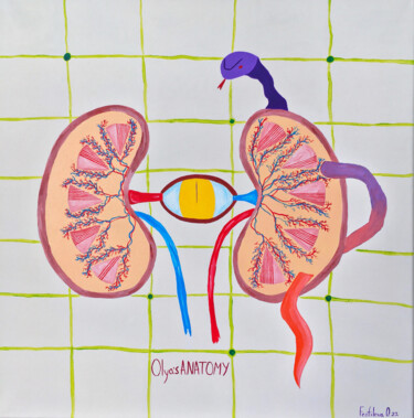 Painting titled "Kidneys" by Olya Feofilova, Original Artwork, Acrylic