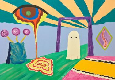Malerei mit dem Titel "Ghost" von Olya Feofilova, Original-Kunstwerk, Acryl