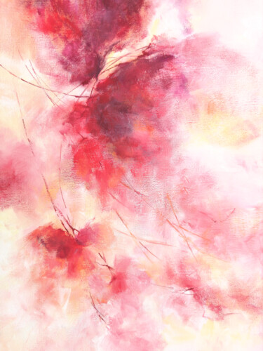Картина под названием "Abstract floral art…" - Olya Grigorevykh, Подлинное произведение искусства, Акрил Установлен на Дерев…