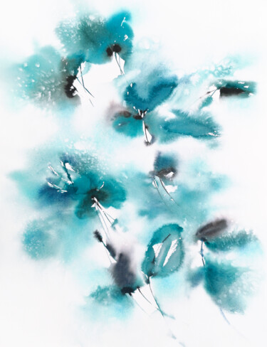 Painting titled "Watercolor floral p…" by Olya Grigorevykh, Original Artwork, Watercolor