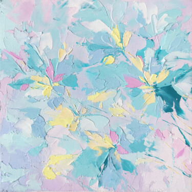 Картина под названием "Light blue abstract…" - Olya Grigorevykh, Подлинное произведение искусства, Масло