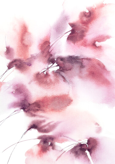 Malerei mit dem Titel "Abstract flowers. P…" von Olya Grigorevykh, Original-Kunstwerk, Aquarell