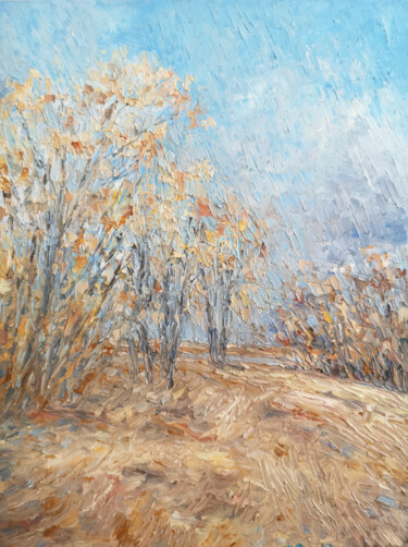 Pintura intitulada "Autumn landscape" por Olya Grigorevykh, Obras de arte originais, Óleo