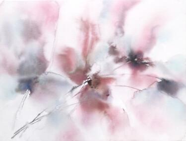 Malerei mit dem Titel "Abstract flowers in…" von Olya Grigorevykh, Original-Kunstwerk, Aquarell