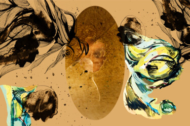 Collages titulada "A look through the…" por Olya Kartavaya, Obra de arte original, Trabajo Digital 2D