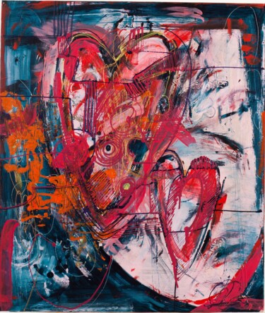 Peinture intitulée "Сердце. Живопись на…" par Olya Kartavaya, Œuvre d'art originale, Acrylique