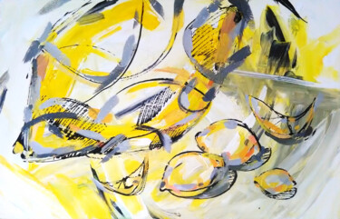 Painting titled "Lemons Original 2016" by Olya Kartavaya, Original Artwork, Acrylic