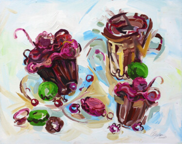 Pittura intitolato "Sweets" da Olya Kartavaya, Opera d'arte originale, Olio