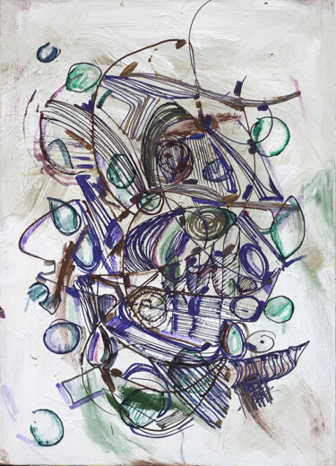 Pintura titulada "Green grapes" por Olya Kartavaya, Obra de arte original, Acrílico