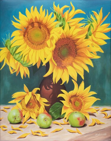 Painting titled "Sunshine bouquet" by Olya Zdorovets, Original Artwork, Acrylic