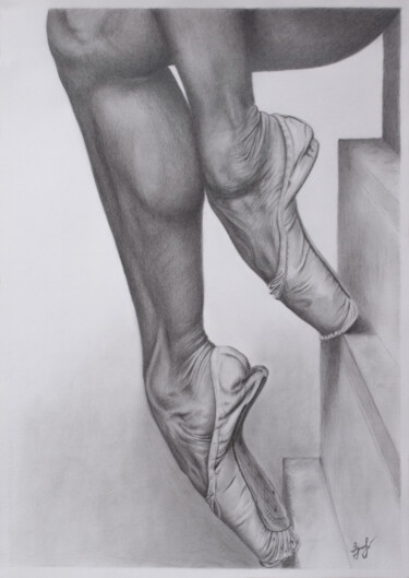 Desenho intitulada "Ballet dancer" por Olya Zdorovets, Obras de arte originais, Lápis