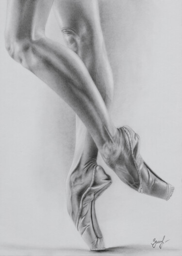 Drawing titled "Grace" by Olya Zdorovets, Original Artwork, Graphite