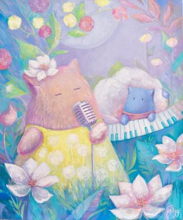 Картина под названием "The Song" - Olya Yatsenko, Подлинное произведение искусства, Масло