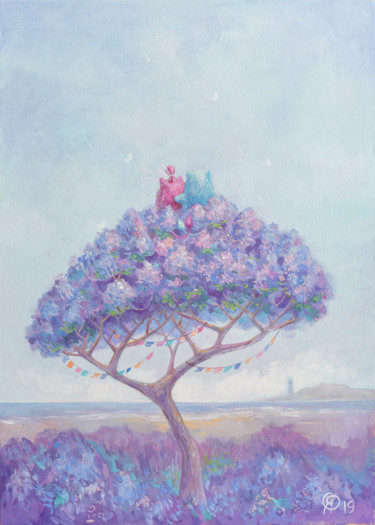 Pittura intitolato "Our blossom Tree" da Olya Yatsenko, Opera d'arte originale, Olio