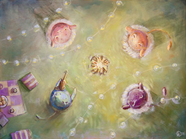 Картина под названием "Summer dance" - Olya Yatsenko, Подлинное произведение искусства, Масло