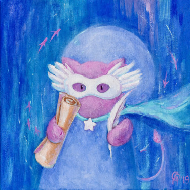 Картина под названием "Little Wizard Astro…" - Olya Yatsenko, Подлинное произведение искусства, Масло
