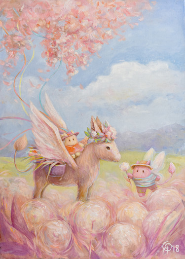 绘画 标题为“Among the floral fi…” 由Olya Yatsenko, 原创艺术品, 油