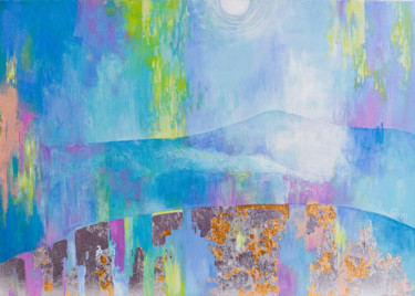 Картина под названием "On the crater. Icel…" - Olya Yatsenko, Подлинное произведение искусства, Масло