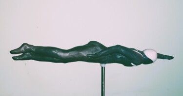 Sculpture titled "Marion la nageuse" by Olympe, Original Artwork, Ceramics