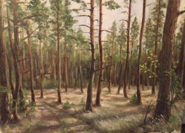 Pittura intitolato "Merkine, forest" da Oleg Ivanishchev, Opera d'arte originale, Olio