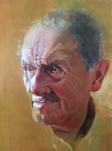 Painting titled "Old man" by Olena Madonova, Original Artwork, Acrylic