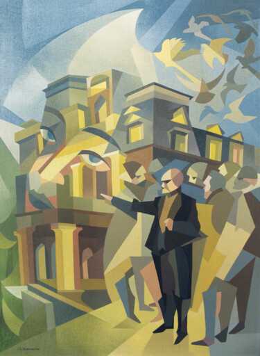 Pintura intitulada "El Secreto (La casa…" por Omar Sorriente, Obras de arte originais, Óleo