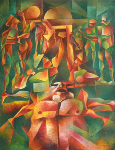 Malerei mit dem Titel "El Amor" von Omar Sorriente, Original-Kunstwerk, Öl