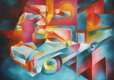 Pintura intitulada "El salto de Baudela…" por Omar Sorriente, Obras de arte originais, Óleo