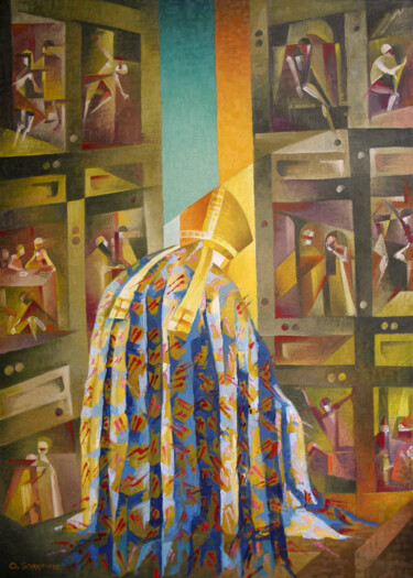 Malerei mit dem Titel "Papa Juan Pablo II,…" von Omar Sorriente, Original-Kunstwerk, Öl