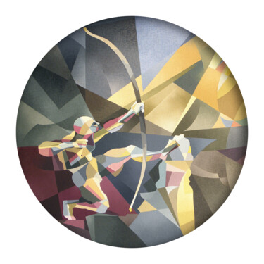 Arts numériques intitulée "Mandala IX (Hércule…" par Omar Sorriente, Œuvre d'art originale, Impression numérique