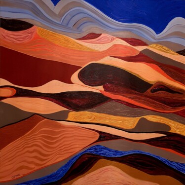 Painting titled "The Desert 01" by Omar Yousef Alrashed, Original Artwork, Acrylic