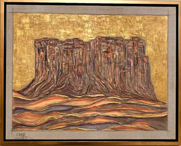 Malerei mit dem Titel "Saudi Desert" von Omar Yousef Alrashed, Original-Kunstwerk, Acryl