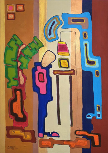 Painting titled "Every one playing a…" by Omar Yousef Alrashed, Original Artwork, Acrylic
