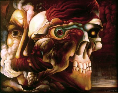 Painting titled "Crysis" by Omar Kuchukhidze, Original Artwork