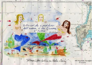 Scultura intitolato "PARTHENOPE, LIGHEA…" da Omar Salvagno, Opera d'arte originale