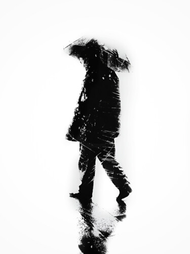 Photography titled "Man With Umbrella" by Ömer Erdoğan, Original Artwork, Digital Photography