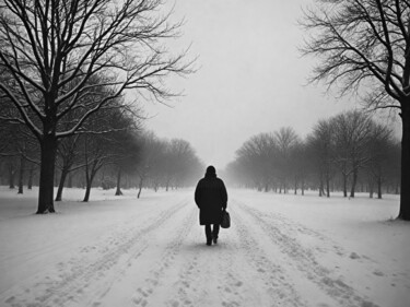 Photography titled "Snowy Way" by Ömer Erdoğan, Original Artwork, Digital Photography