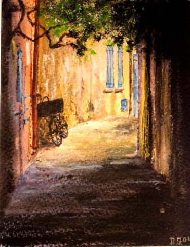 Malerei mit dem Titel "St. Tropez" von Rainer Jäckel, Original-Kunstwerk, Acryl