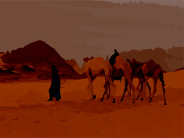 Digital Arts titled "Desert sunset" by Omi Sid, Original Artwork, Photo Montage