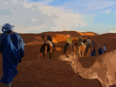 Цифровое искусство под названием "Desert trip" - Omi Sid, Подлинное произведение искусства, Фотомонтаж