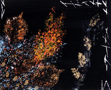 Painting titled "MIROIR D'AUTOMNE 6" by Isabelle Nivet, Original Artwork, Acrylic