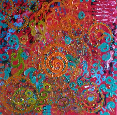 Painting titled "ECRITURE MAGIQUE  3" by Isabelle Nivet, Original Artwork, Oil