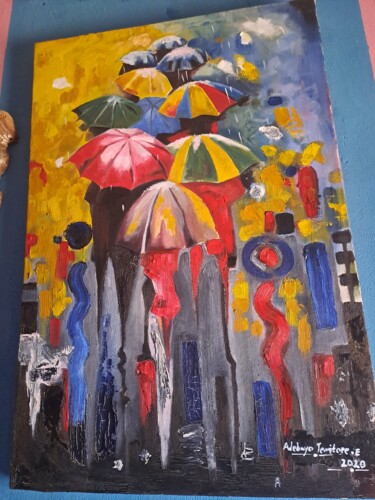 Painting titled "Shield of friends" by Alamin Omotosho, Original Artwork, Acrylic
