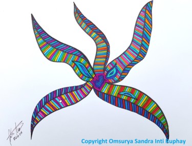 Drawing titled "See Stern Farben" by Omsurya Sandra Inti Ruphay, Original Artwork, Marker