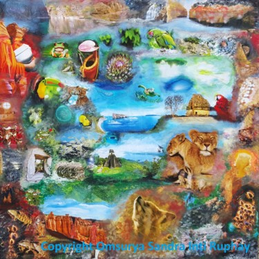 Peinture intitulée "HEILIGE ERDE MEER -…" par Omsurya Sandra Inti Ruphay, Œuvre d'art originale, Acrylique