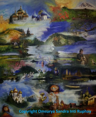 Malerei mit dem Titel "FLUSS DES LEBENS -…" von Omsurya Sandra Inti Ruphay, Original-Kunstwerk, Acryl