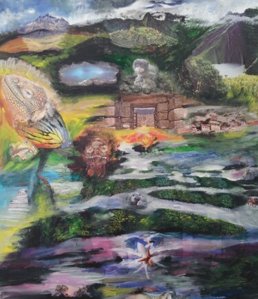 Malerei mit dem Titel "AUS TIEFSTER SEELE…" von Omsurya Sandra Inti Ruphay, Original-Kunstwerk, Acryl