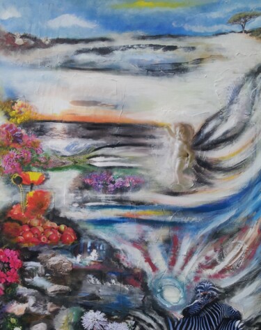 Pittura intitolato "DAS MEER LIEBT DEN…" da Omsurya Sandra Inti Ruphay, Opera d'arte originale, Acrilico