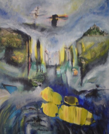 Pittura intitolato "SEELENREISELICHT vo…" da Omsurya Sandra Inti Ruphay, Opera d'arte originale, Acrilico