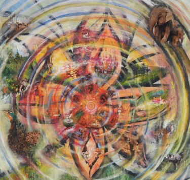 INDIE AURA von Sandra 60x60 cm ©2015 von Omsurya Sandra Inti Ruphay